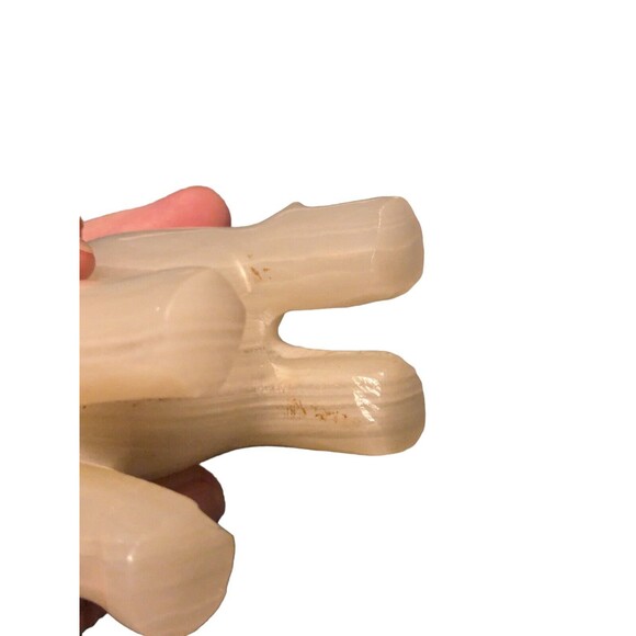 Vintage Marble Onyx Stone Hand Carved Elephant Banded 3" Tall By 4" Long - Picture 15 of 16